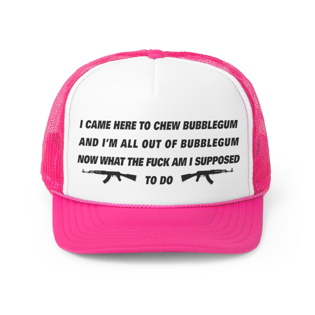 I came here to chew bubblegum.