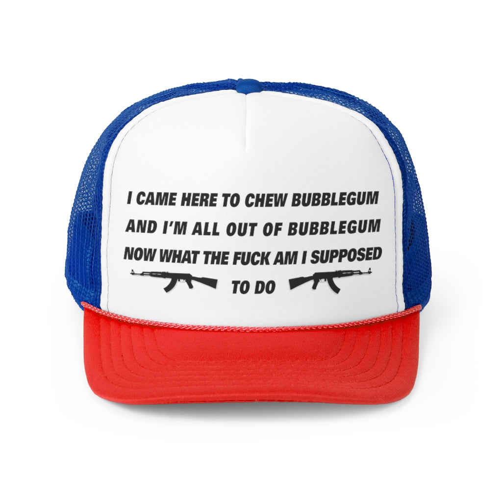 I came here to chew bubblegum.