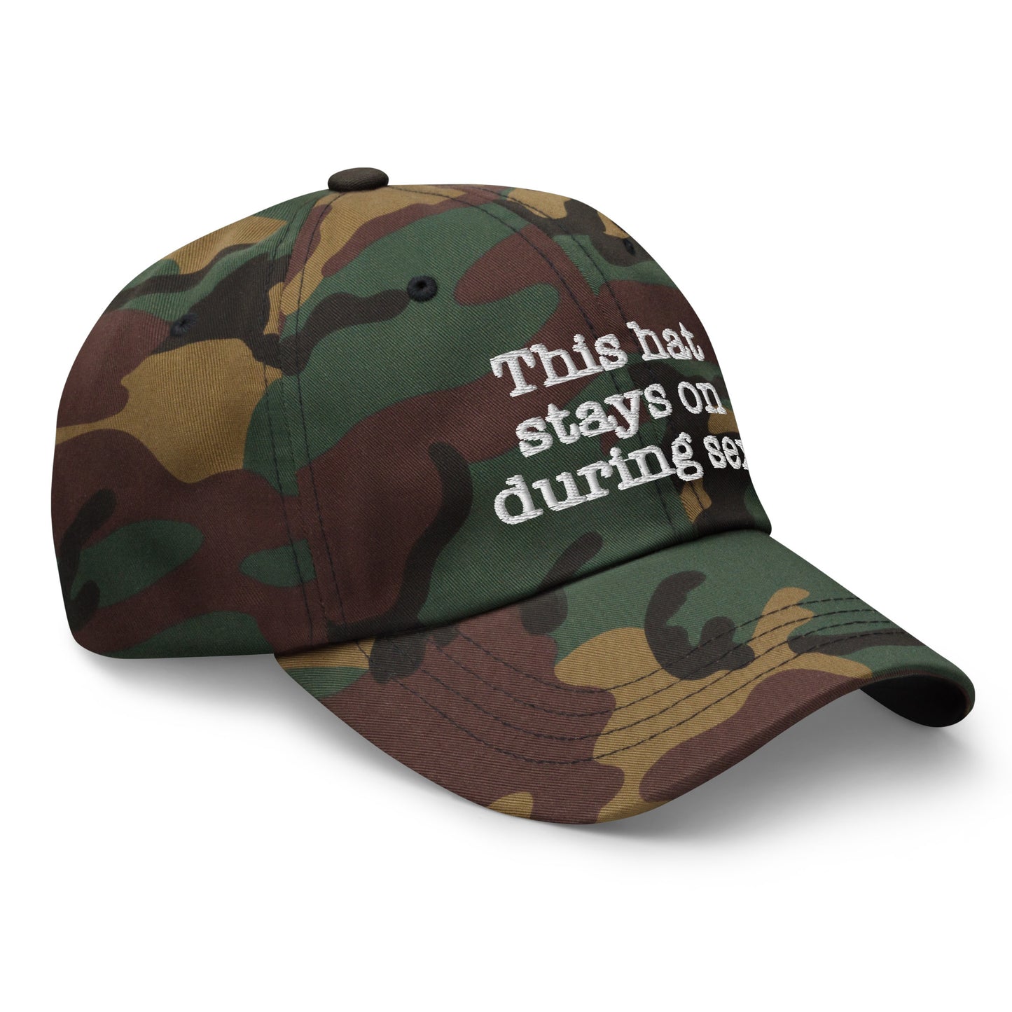 This hat stays on during sex.