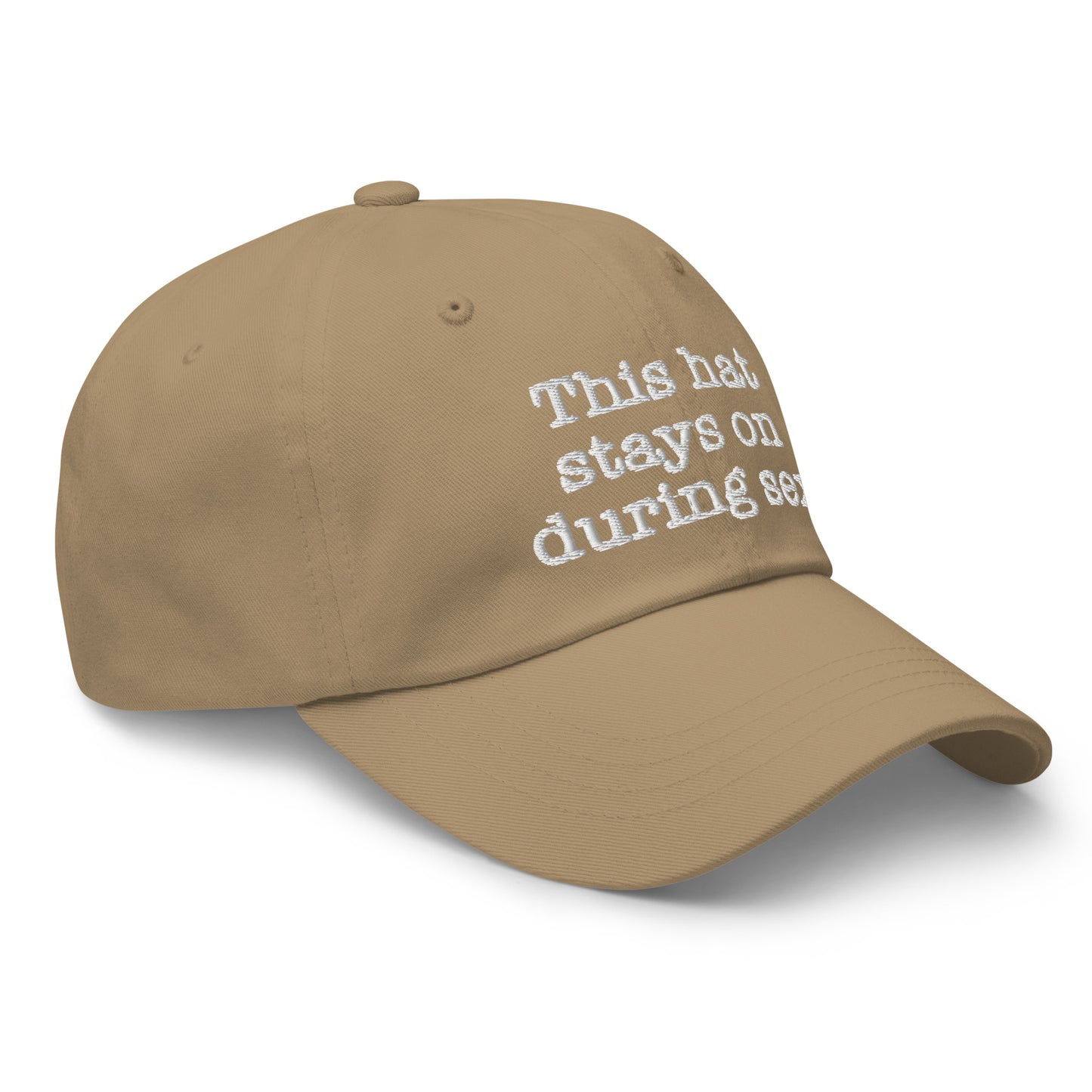 This hat stays on during sex.