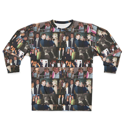 Epstein and Trump AOP sweatshirt.