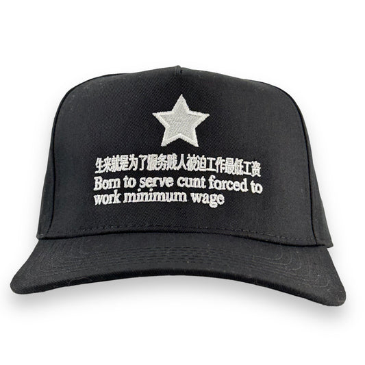 Born To Serve Cunt, Forced To Work Minimum Wage Hat.
