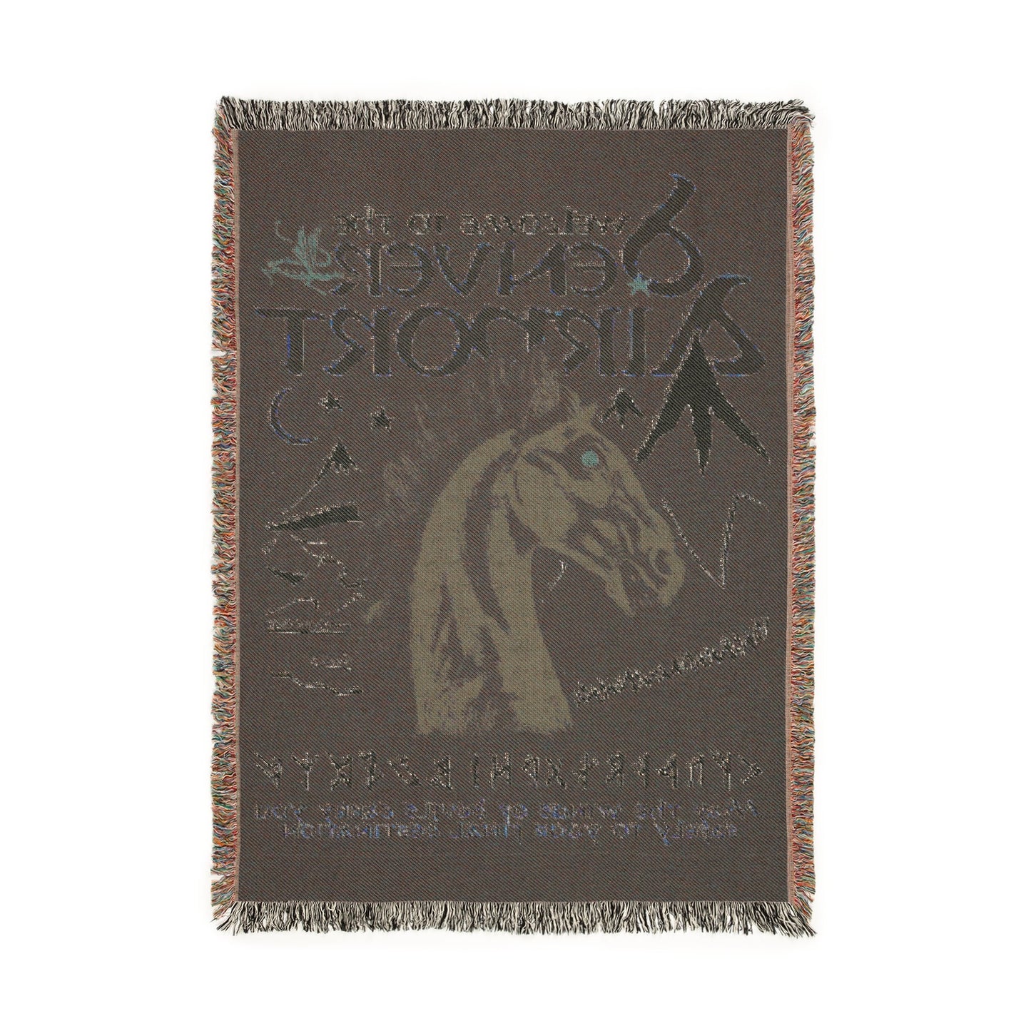 Welcome To The Denver Airport Woven Blanket.