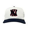 WHITE/NAVY BRIM SNAPBACK CAP