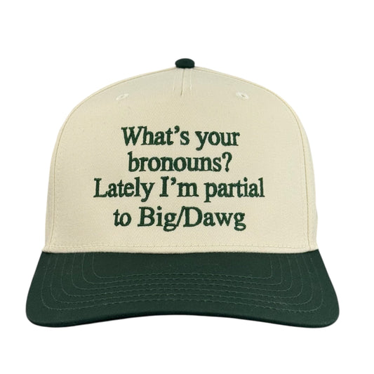 What's Your Bronouns? Lately I'm Partial To Big/Dawg Hat.