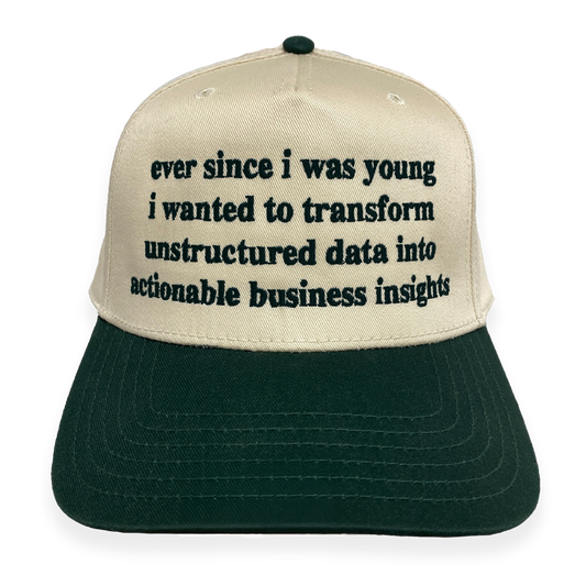 Ever Since I Was Young I Wanted To Transform Unstructured Data Into Actionable Business Insights Hat (Two Tone)