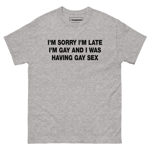 I'm Sorry I'm Late. I'm Gay And I Was Having Gay Sex. – Good Shirts