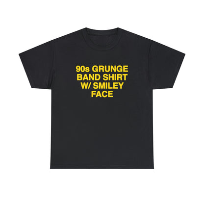 90s Grunge Band Shirt W/ Smiley Face.